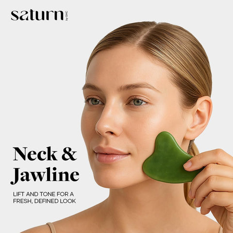 GHC Saturn Jade Roller & Gua Sha Tool - Natural Himalayan Stone, 105g - Image 6
