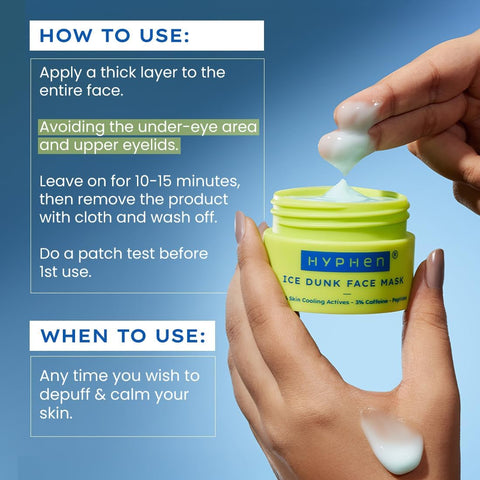 Hyphen Ice Dunk Face Mask - Cooling Face Pack, 3% Caffeine, 50g - Image 8