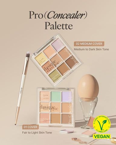 Dasique Pro Concealer Palette #01 Cover - 9 Shades for All Skin Tones - Image 2