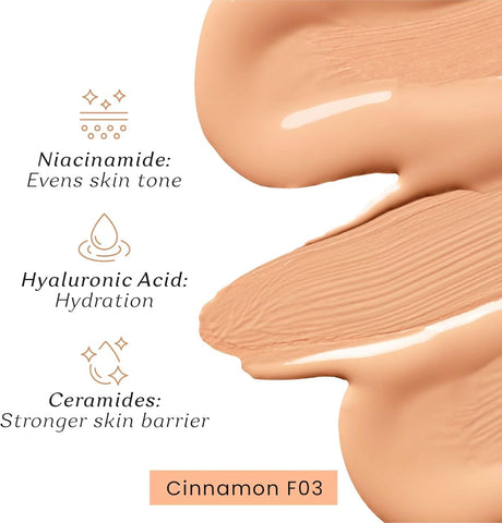 Color Cupid Truly Me Foundation with Hyaluronic Acid - Cinnamon F03, 30ml - Image 5
