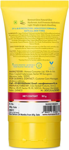 Mamaearth Beetroot Hydraful Sunscreen - SPF 50 PA++++, Hyaluronic Acid, 50g - Image 7