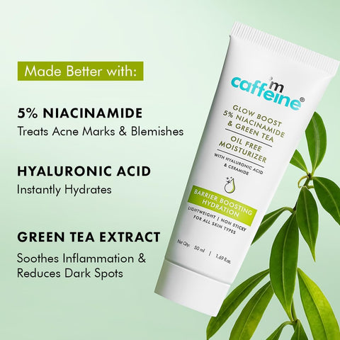 mCaffeine Green Tea Oil-Free Moisturizer with Niacinamide 5% - 72hrs Hydration - Image 4