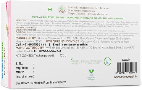 Mamaearth Multani Mitti Moisturizing Lotion Soap with Bulgarian Rose - Single Pack - Image 3
