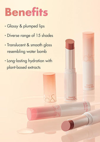 Rom&Nd Dewy & Glassy Tinted Lip Balm 01 Coco Nude - Vegan Formula - Image 2
