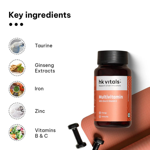 HK Vitals Multivitamin (90 Tablets) | For Men And Women | With Zinc, Vitamin C, Vitamin D3, Multiminerals & Ginseng Extract