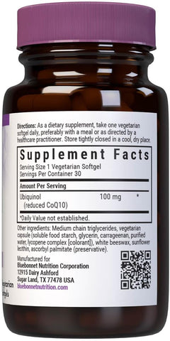 BlueBonnet Ubiquinol - Active CoQ10, 100mg, 30 Vegetarian Softgels - Image 2