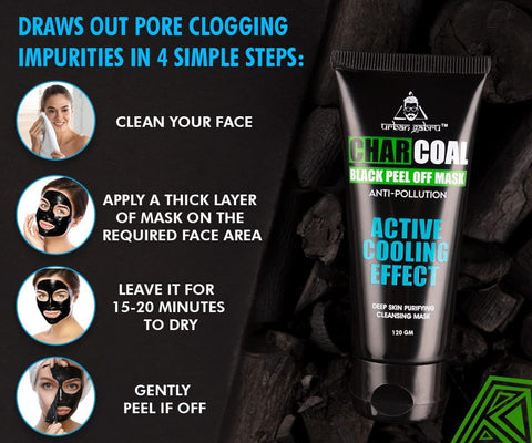 Urban Gabru Charcoal Peel Off Mask - Activated Charcoal, 60 gm - Image 4