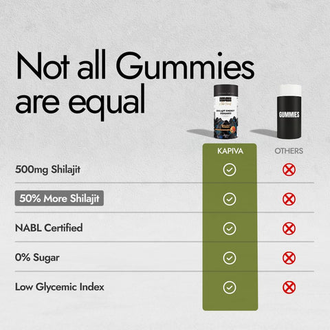 Kapiva Himalayan Shilajit Gummies - Ginger Honey Flavour, 225mg Shilajit per Gummy, 30 Count - Image 4