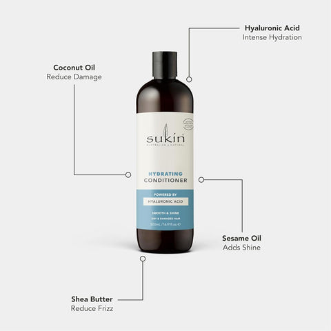 Sukin Hydrating Conditioner with Shea Butter & Oils, 500ml - Image 4