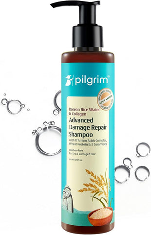 Pilgrim Korean Rice Water & Collagen Damage Repair Shampoo - 200ml