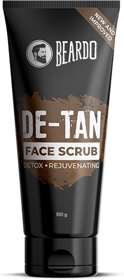 Beardo DeTan Face Scrub with Caffeine - Exfoliating Mask, 100g Tube