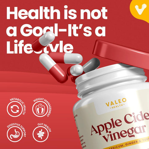 Valeo Apple Cider Vinegar Capsules with Mother - 60 Count - Image 6