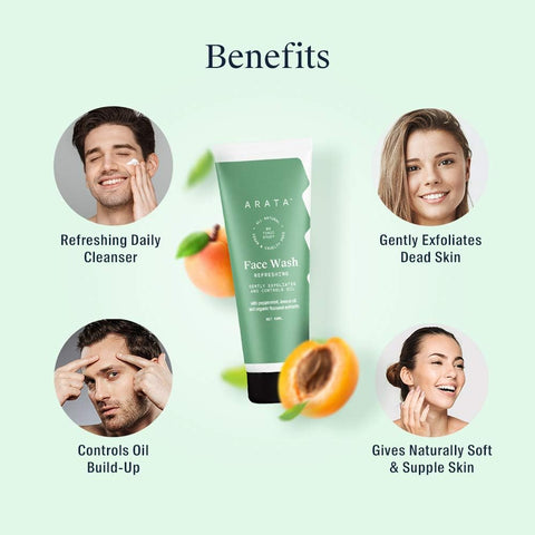 Arata Natural Refreshing Face Cleanser with Peppermint & Lemon Oil - 50ml - Image 2
