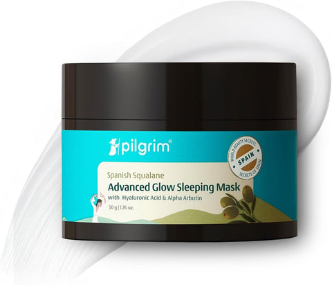 Pilgrim Squalane Glow Sleeping Mask with Alpha Arbutin & Hyaluronic Acid, 50gm