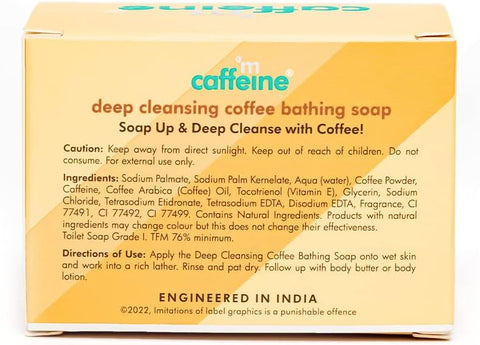 mCaffeine Deep Cleansing Coffee Bathing Bar - Sulphate-Free, Antioxidant-Rich - 100g - Image 8