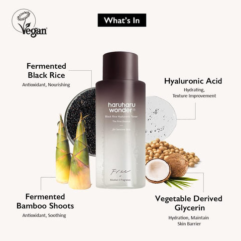 Haruharu Wonder Black Rice Hyaluronic Toner - Alcohol & Fragrance Free, 150ml - Image 2