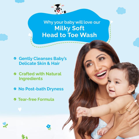 Mamaearth Baby Milky Soft 2-in-1 Body Wash & Shampoo - 400ml - Image 3
