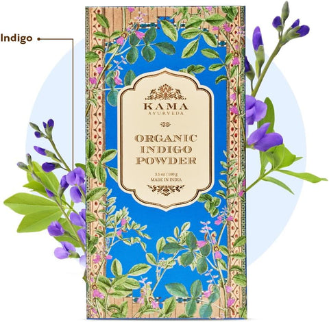 Kama Ayurveda Organic Indigo Hair Colour Powder, 100g - Image 3