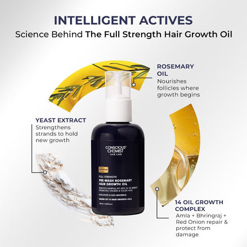 Conscious Chemist Full Strength Pre Wash Rosemary Hair Growth Oil 100 ml