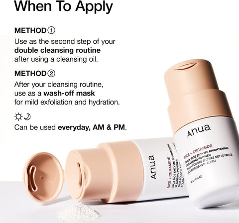 Anua Rice Enzyme Brightening Cleansing Powder with Ceramides - 40g - Image 7