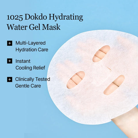Round Lab 1025 Dokdo Hydrating Water Gel Mask - Hydrolyzed Hyaluronic Acid, 30ml (10 Pack) - Image 3