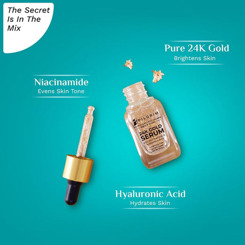 Pilgrim 24K Gold Face Serum with Niacinamide & Hyaluronic Acid - 20ml - Image 3