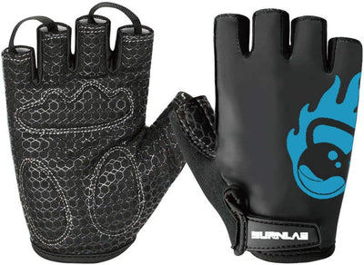 Burnlab Gym Gloves Pro - Spandex, Gel Padding, Medium, Black & Blue