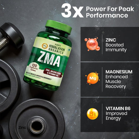 Himalayan Organics ZMA Tablets - Zinc, Magnesium & Vitamin B6 - 120 Count - Image 4