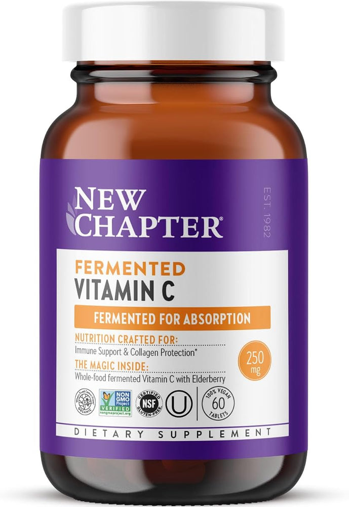 New Chapter Vitamin C + Elderberry - Fermented Capsules, 60 Count