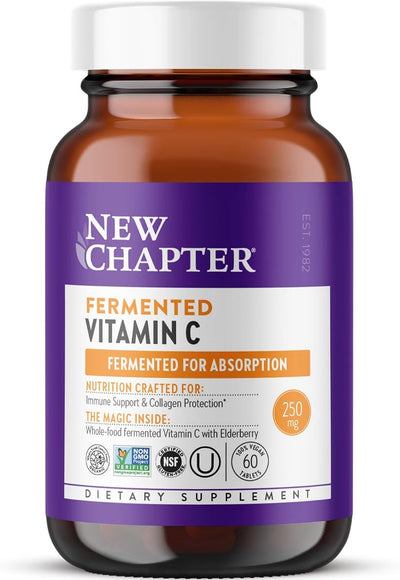 New Chapter Vitamin C + Elderberry - Fermented Capsules, 60 Count