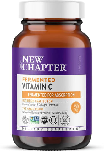New Chapter Vitamin C + Elderberry With Fermented Vitamin C/Whole-Food Herbs + Collagen Protection, 60 Count (Pack Of 1)