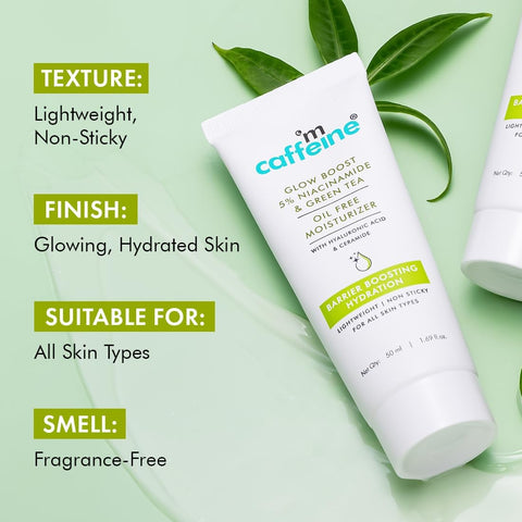 mCaffeine Green Tea Oil-Free Moisturizer with Niacinamide 5% - 72hrs Hydration - Image 6