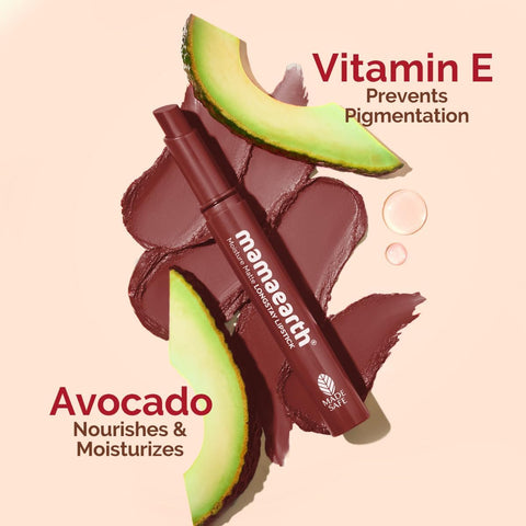 Mamaearth Moisture Matte Lipstick - Hazelnut Brown, Avocado Oil & Vitamin E - 2g - Image 4