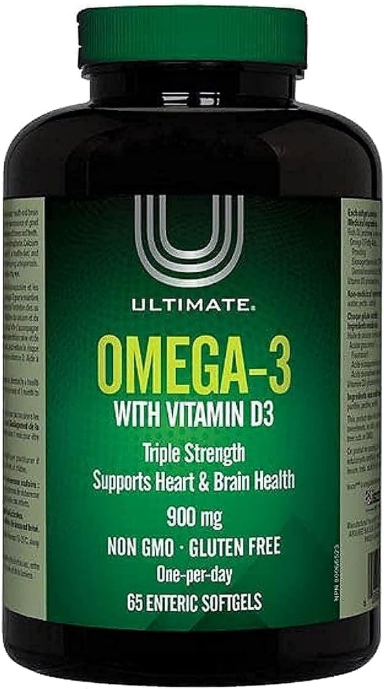 Ultimate Omega-3 900mg with Vitamin D3 65 Softgels - Triple Strength