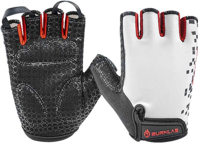 Burnlab Flex Spandex Gym Gloves - Small, White