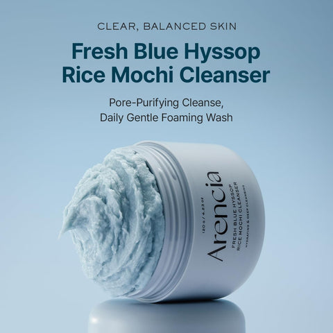 Arencia Fresh Blue Hyssop Rice Mochi Face Cleanser - Exfoliating Scrub 120g - Image 2