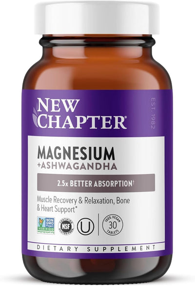 New Chapter Magnesium + Ashwagandha Supplement - 30 Capsules