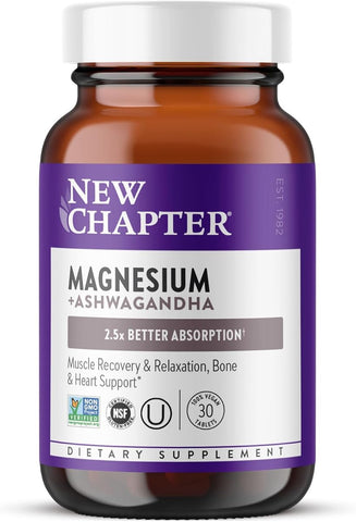 New Chapter Magnesium + Ashwagandha Supplement - 30 Capsules