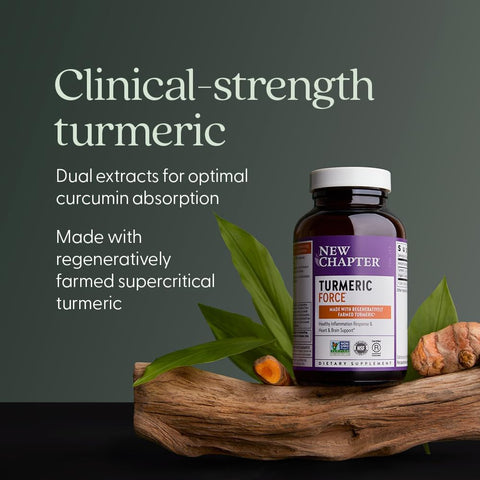 New Chapter Herbal & Ayurvedic Turmeric Force - 30 Vegetarian Capsules - Image 4