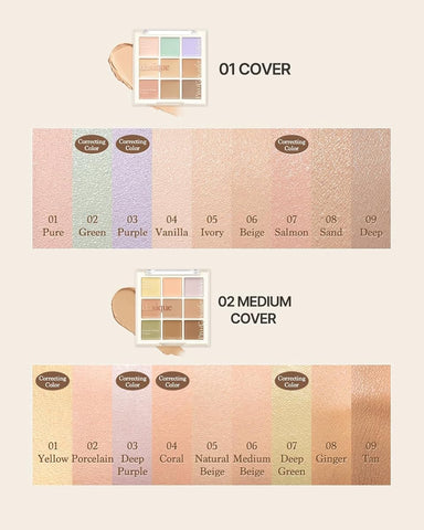 Dasique Pro Concealer Palette #01 Cover - 9 Shades for All Skin Tones - Image 3