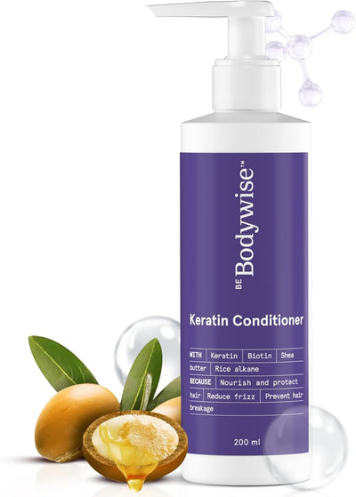 Be Bodywise Keratin Conditioner - Moisture Locking, Frizz Reduction - 200ml