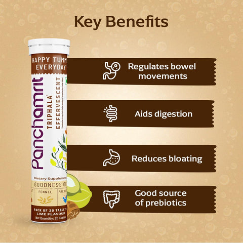 Panchamrit Glass Triphala Effervescent 20 Tablets (Pack Of 2)
