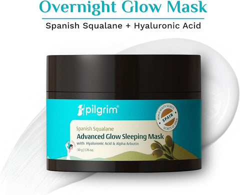 Pilgrim Squalane Glow Sleeping Mask with Alpha Arbutin & Hyaluronic Acid, 50gm - Image 8