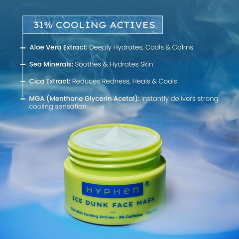 Hyphen Ice Dunk Face Mask - Cooling Face Pack, 3% Caffeine, 50g - Image 5