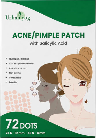 UrbanYog Hydrocolloid Acne Pimple Patch - Invisible Stickers, 72 Dots