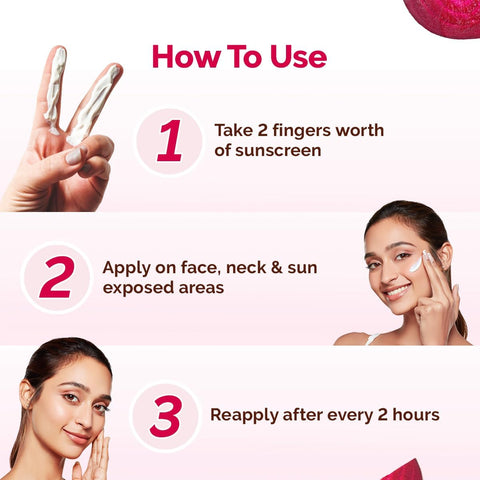 Mamaearth Beetroot Hydraful Sunscreen - SPF 50 PA++++, Hyaluronic Acid, 50g - Image 4