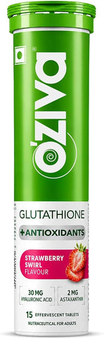 OZiva Bioactive Glutathione Effervescent Tablets - Radiant Skin, 15 Count