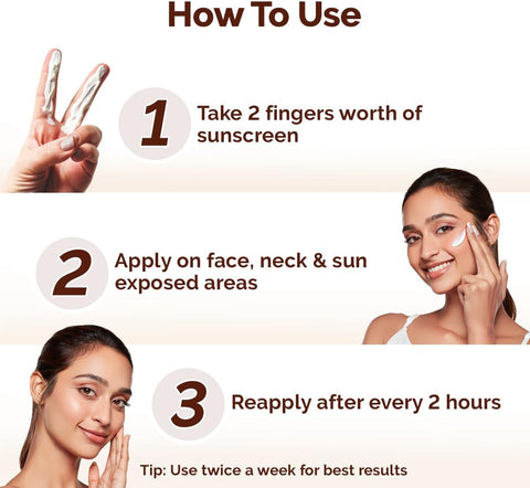 Mamaearth Rice Water Dewy Sunscreen - SPF 50, PA++++, Rice Water & Niacinamide - 50g - Image 4