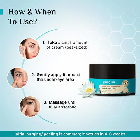 Pilgrim Korean Retinol Under Eye Cream with Vitamin C & Hyaluronic Acid, 30g - Image 6