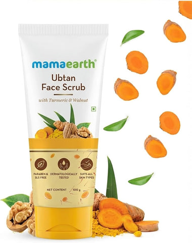 Mamaearth Ubtan Face Scrub with Turmeric & Walnut, 100 ml - Image 2